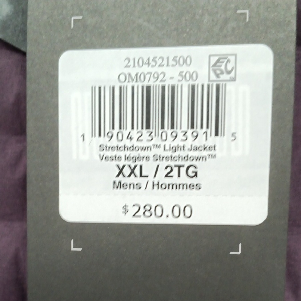 Mountain Hardware Men's Stretchdown Light Jacket XXL Dark Purple